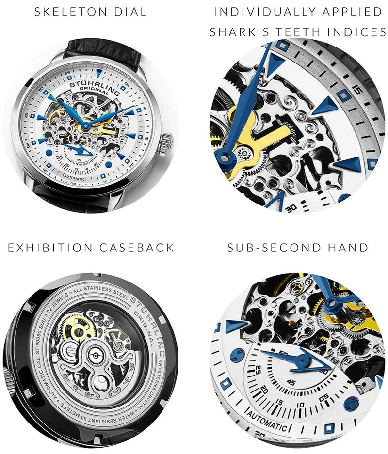 Stührling Executive 3133 Automatic 44mm Skeleton