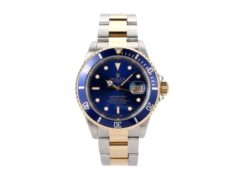 Rolex Submariner Date 16613 Edelstahl Gelbgold Blau