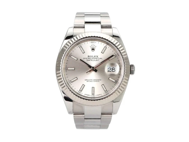 Rolex Datejust 41 Edelstahl Weißgold 126334 Silber