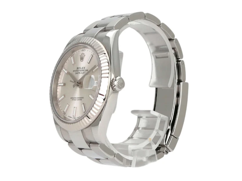 Rolex Datejust 41 Edelstahl Weißgold 126334 Silber