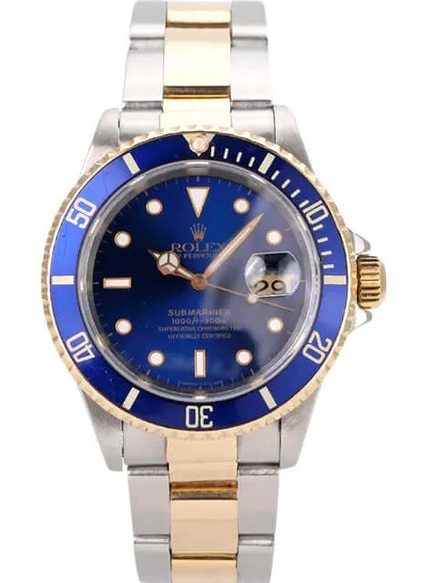 Rolex Submariner Date 16613 Edelstahl Gelbgold Blau