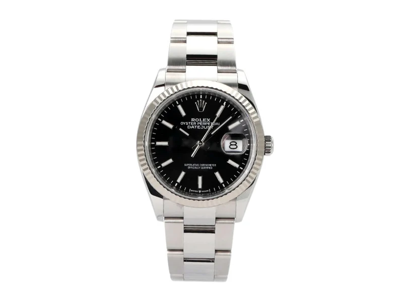 Rolex Datejust 36 Oystersteel Weißgold 126234 Schwarz