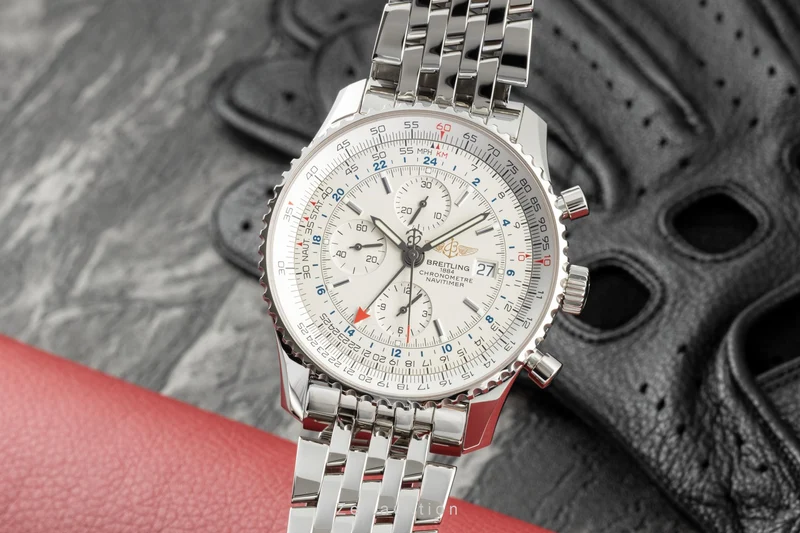 Breitling Navitimer World chronograph steel automatic men's watch A24322 LP: 6950EUR [2205473]