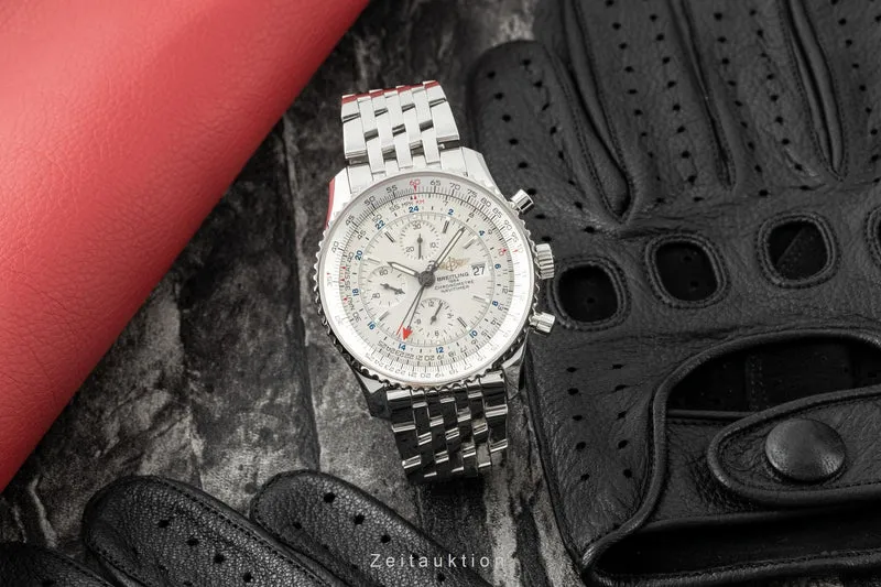 Breitling Navitimer World chronograph steel automatic men's watch A24322 LP: 6950EUR [2205473]