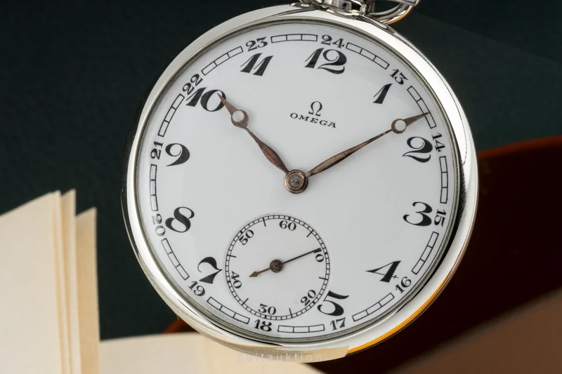 Omega Taschenuhr german silver manual winding pocket watch Vintage [2205430]