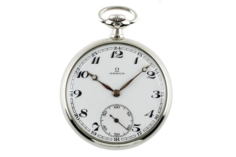 Omega Taschenuhr german silver manual winding pocket watch Vintage [2205430]