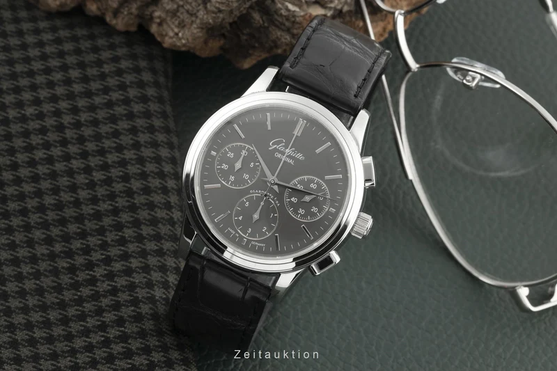 Glashütte Senator chronograph steel automatic men's watch 39-31-14-23-04 LP: 8200EUR [2206236]