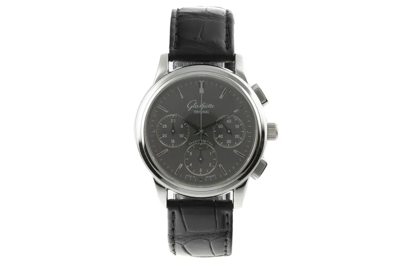 Glashütte Senator chronograph steel automatic men's watch 39-31-14-23-04 LP: 8200EUR [2206236]