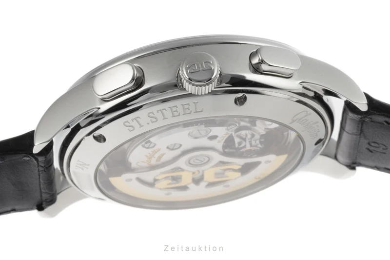 Glashütte Senator chronograph steel automatic men's watch 39-31-14-23-04 LP: 8200EUR [2206236]