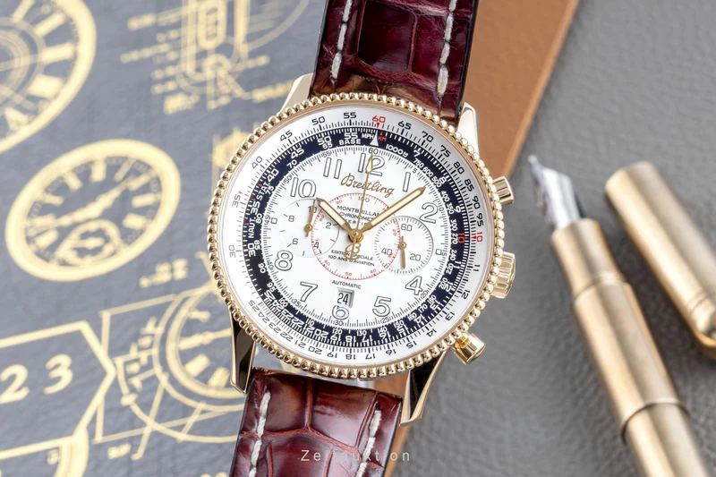 Breitling Montbrillant chronograph 18 ct gold automatic men's watch K35330 Limited [2205225]