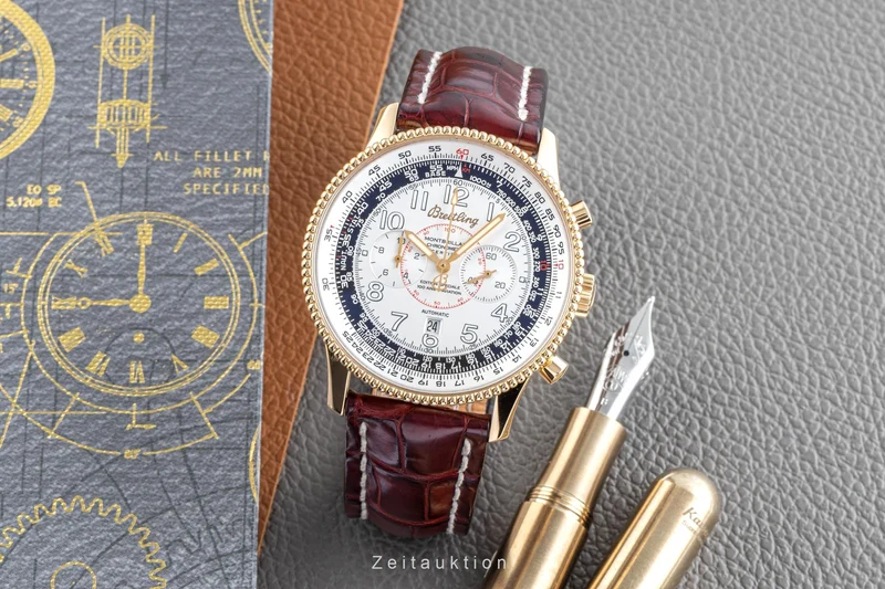 Breitling Montbrillant chronograph 18 ct gold automatic men's watch K35330 Limited [2205225]