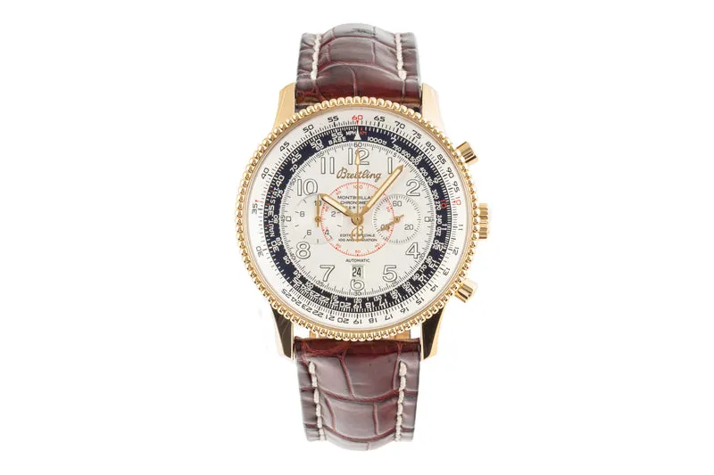 Breitling Montbrillant chronograph 18 ct gold automatic men's watch K35330 Limited [2205225]