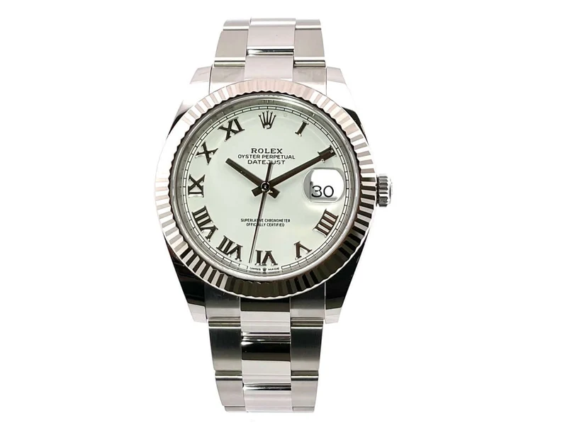 Rolex Datejust 41 Edelstahl Weißgold 126334 Weiß Römisch