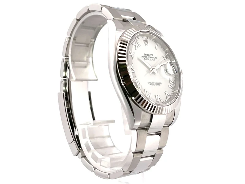 Rolex Datejust 41 Edelstahl Weißgold 126334 Weiß Römisch