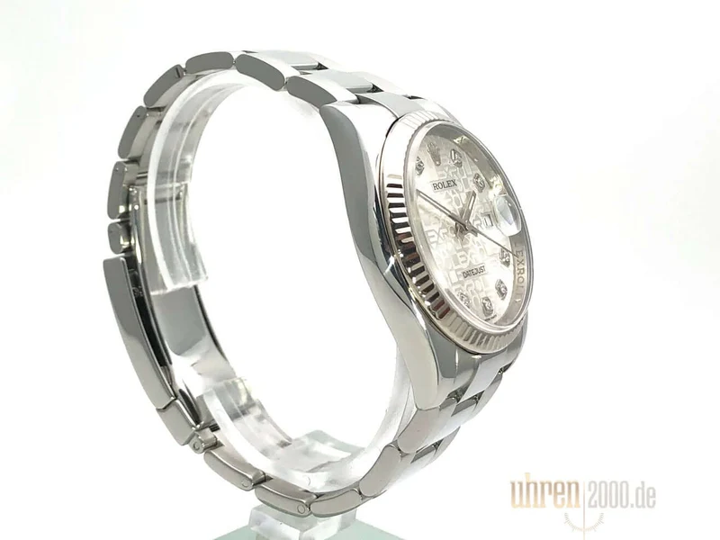 Rolex Datejust 36 Edelstahl Weißgold 116234 Silber Jubilé Diamant aus 2010