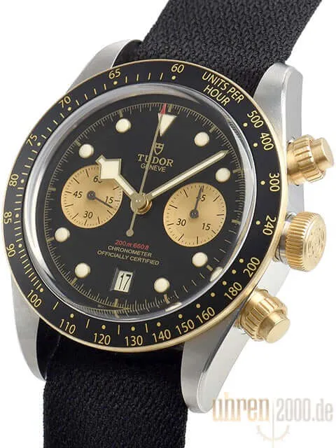 Tudor Heritage Black Bay Chrono Steel Gold Textilband 79363N-0003