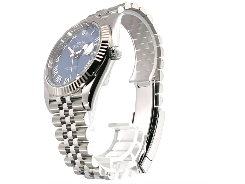Rolex Datejust 41 Edelstahl Weißgold 126334 Blau Römisch Jubile-Band