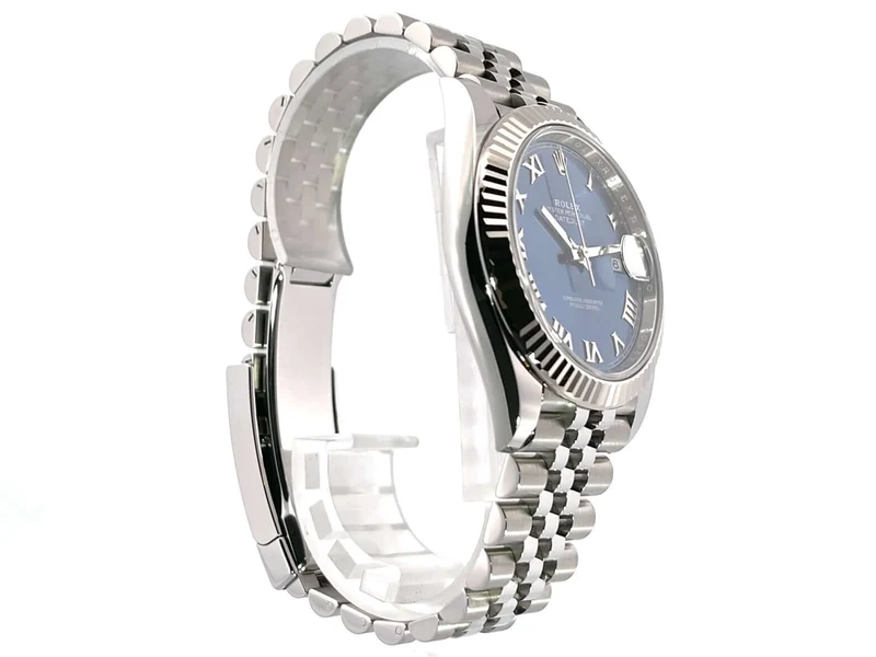 Rolex Datejust 41 Edelstahl Weißgold 126334 Blau Römisch Jubile-Band