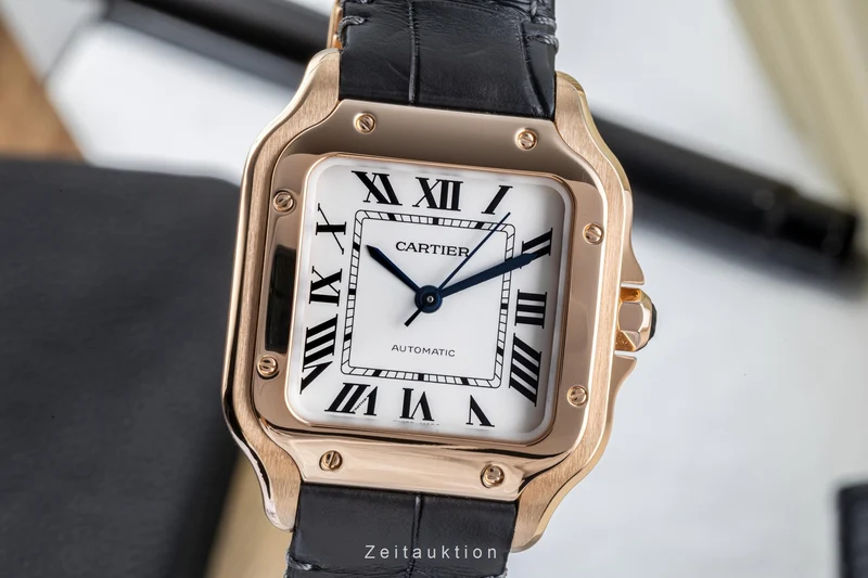 Cartier Santos 18 ct red gold automatic men's watch 4074, WGSA0012 [2204910]