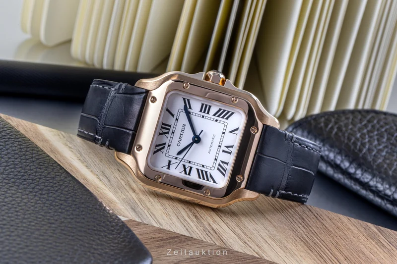 Cartier Santos 18 ct red gold automatic men's watch 4074, WGSA0012 [2204910]