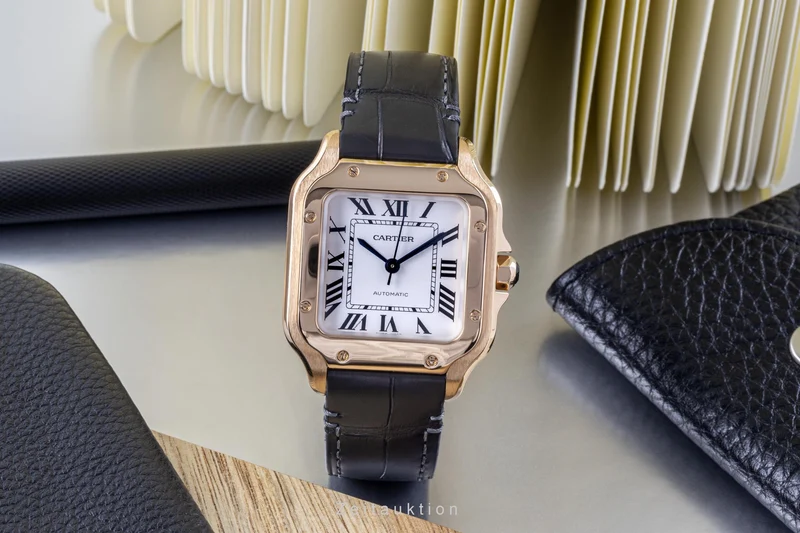 Cartier Santos 18 ct red gold automatic men's watch 4074, WGSA0012 [2204910]