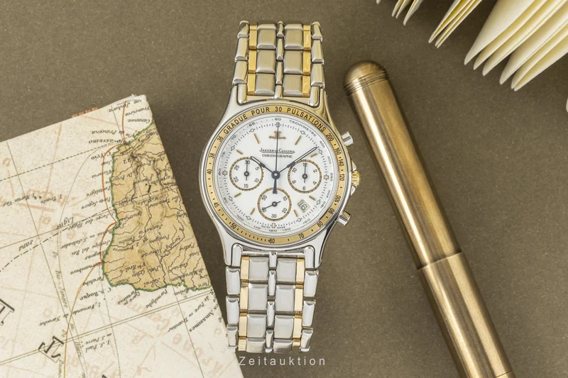 Jaeger LeCoultre Heraion chronograph steel / gold quartz men's watch 115.5.31 [2204736]