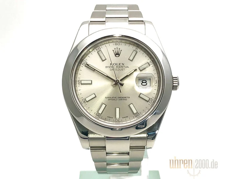 Rolex Datejust II 41 Edelstahl 116300 Silber Index aus 2014