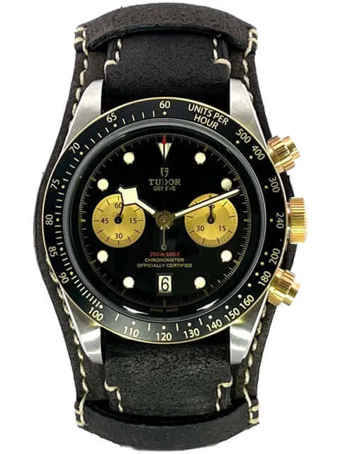 Tudor Heritage Black Bay Chrono Steel Gold Lederband M79363N-0002