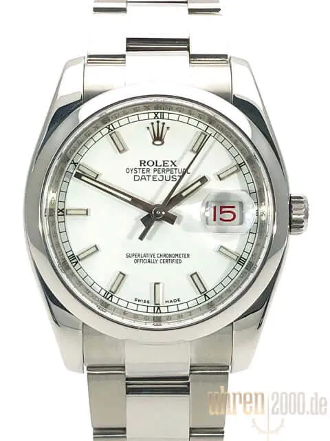 Rolex Oyster Datejust 36 116200 Weiß Index aus 2007 LC100