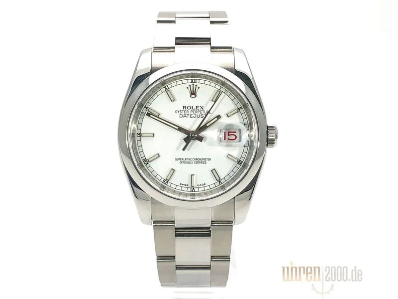Rolex Oyster Datejust 36 116200 Weiß Index aus 2007 LC100