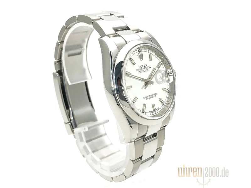 Rolex Oyster Datejust 36 116200 Weiß Index aus 2007 LC100