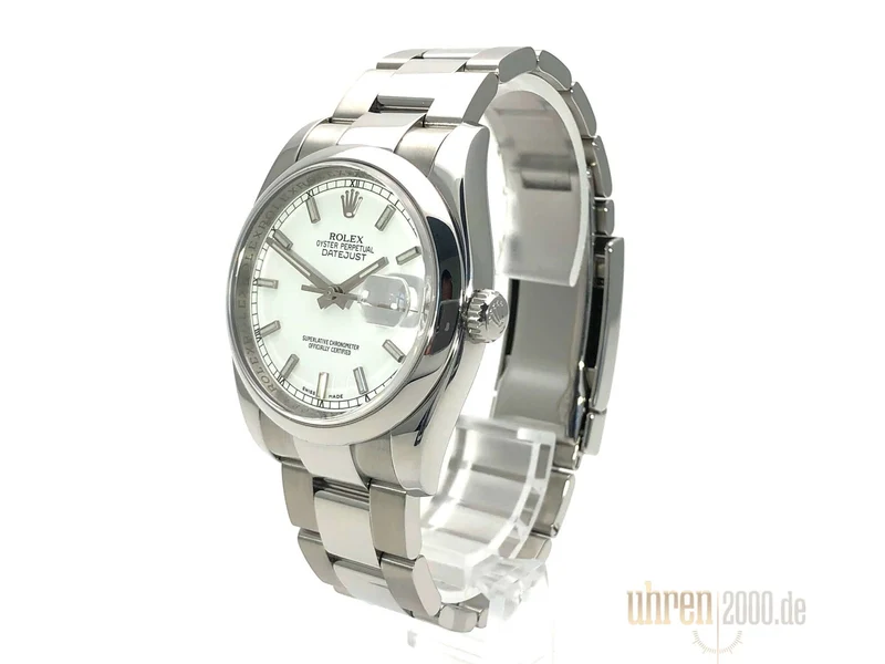 Rolex Oyster Datejust 36 116200 Weiß Index aus 2007 LC100