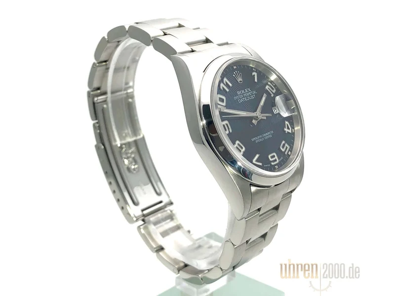 Rolex Datejust 36 Edelstahl 16200 Blau Arabisch aus 2005 LC100