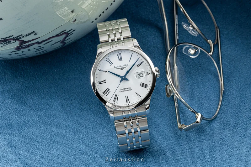 Longines Record steel automatic men's watch L2.820.4.11.6 LP: 2130EUR [2204497]