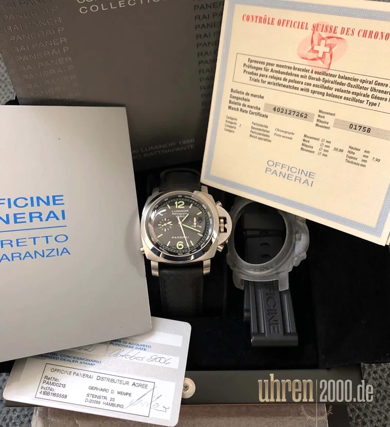 Panerai Luminor 1950 Rattrapante PAM00213 ungetragen aus 2006