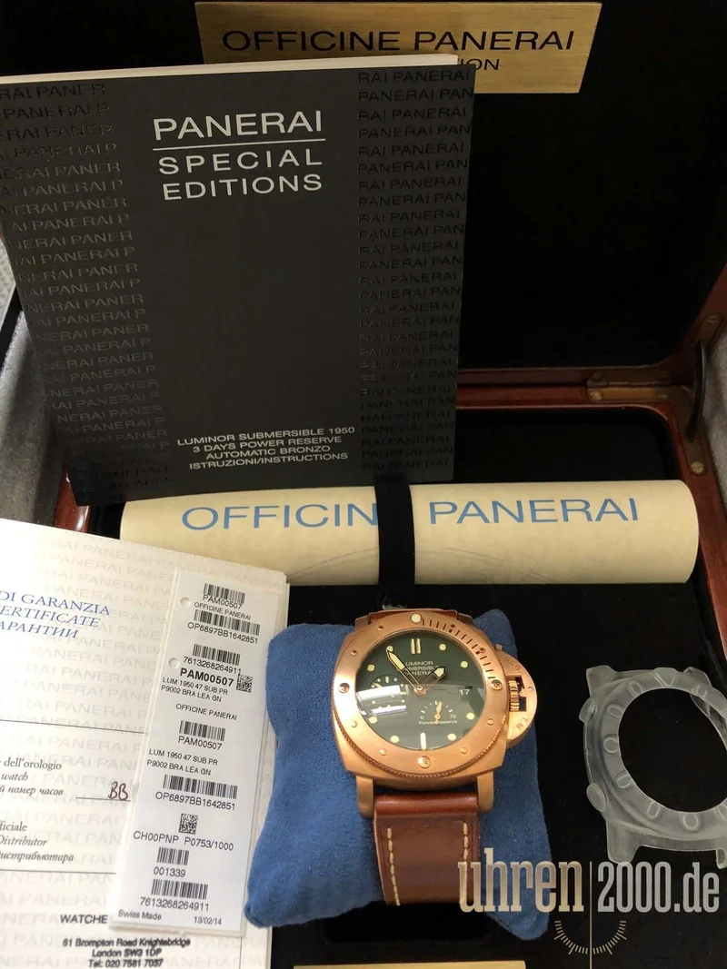 Panerai Luminor Submersible 1950 3 Days Power Reserve Automatic Bronzo 47 PAM00507