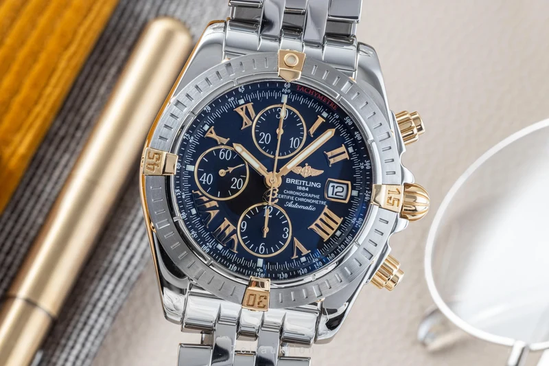 Breitling Evolution chronograph steel / gold automatic men's watch B13356 LP: 9300EUR [2204381]