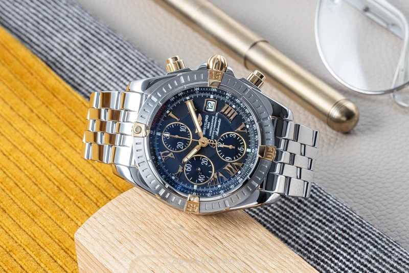 Breitling Evolution chronograph steel / gold automatic men's watch B13356 LP: 9300EUR [2204381]