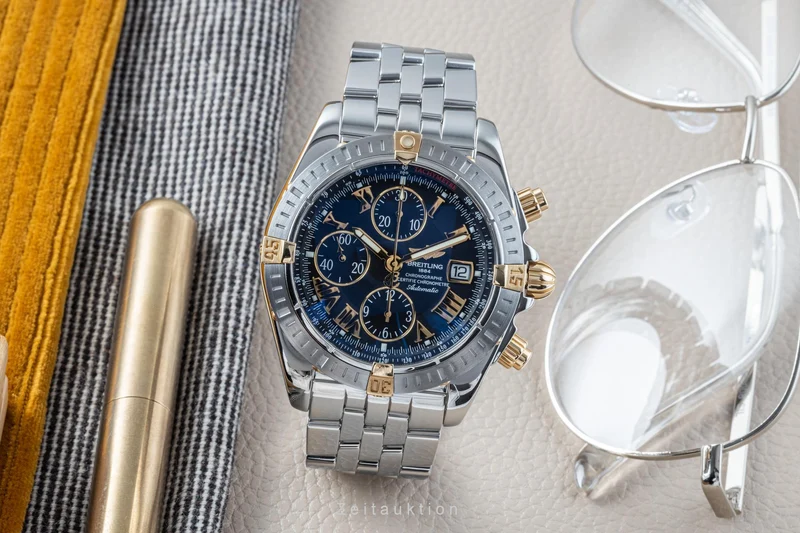 Breitling Evolution chronograph steel / gold automatic men's watch B13356 LP: 9300EUR [2204381]