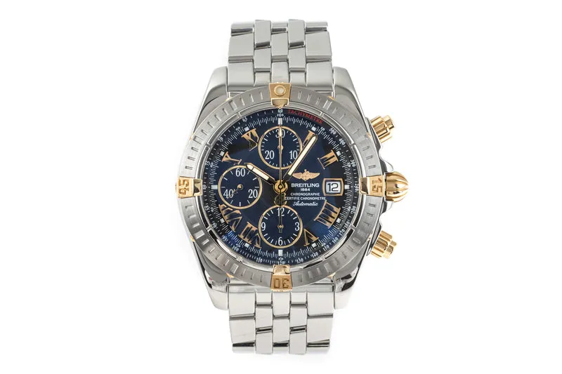 Breitling Evolution chronograph steel / gold automatic men's watch B13356 LP: 9300EUR [2204381]