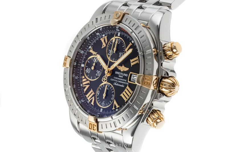 Breitling Evolution chronograph steel / gold automatic men's watch B13356 LP: 9300EUR [2204381]