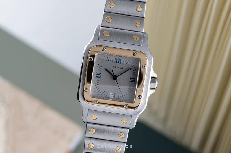 Cartier Santos steel / gold quartz men's watch 187901 [2204332]