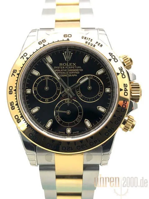 Rolex Daytona Edelstahl Gelbgold 116503 Schwarz aus 2016 LC100
