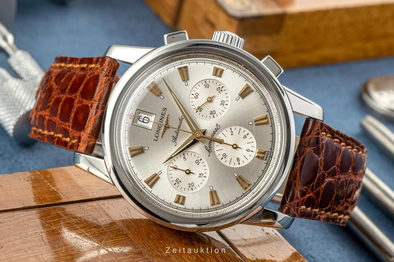 Longines Conquest Heritage chronograph steel automatic men's watch L1.641.4 LP: 2600EUR [2205983]