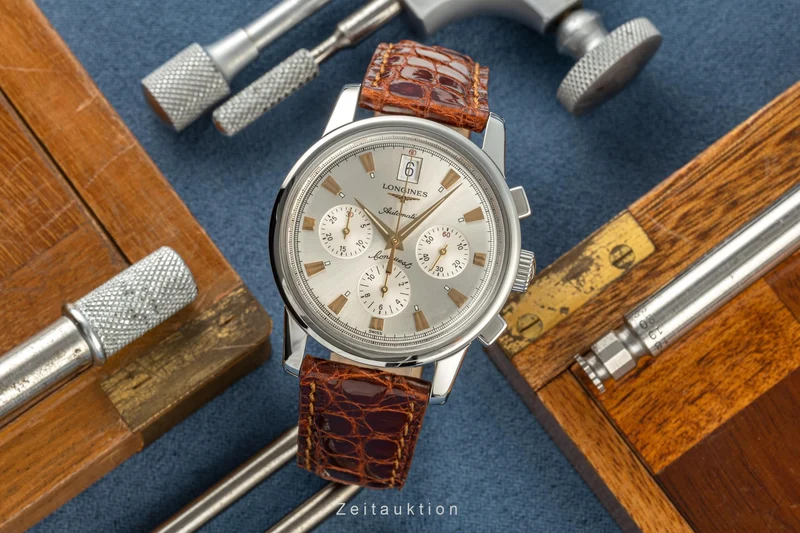 Longines Conquest Heritage chronograph steel automatic men's watch L1.641.4 LP: 2600EUR [2205983]
