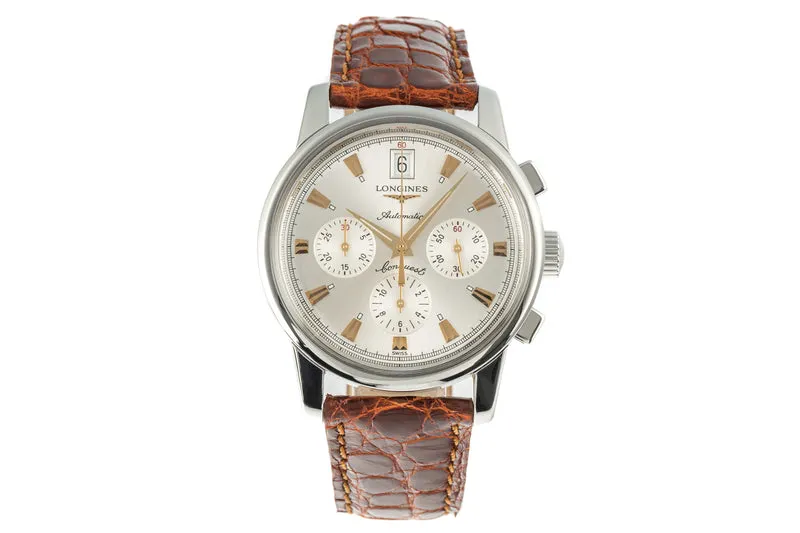 Longines Conquest Heritage chronograph steel automatic men's watch L1.641.4 LP: 2600EUR [2205983]