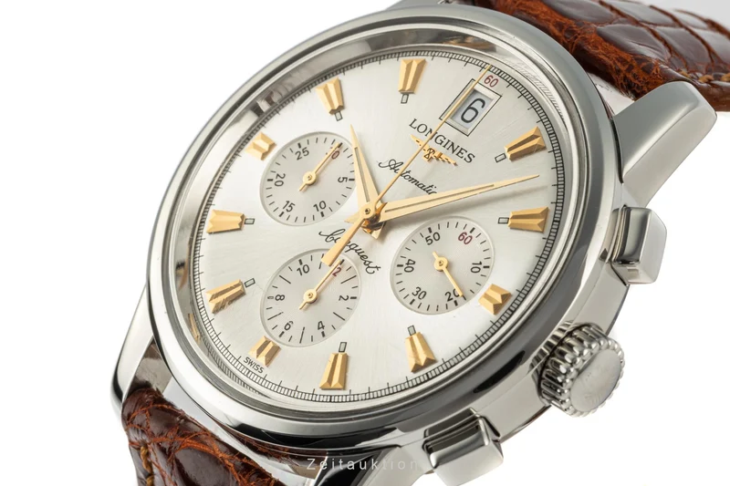 Longines Conquest Heritage chronograph steel automatic men's watch L1.641.4 LP: 2600EUR [2205983]
