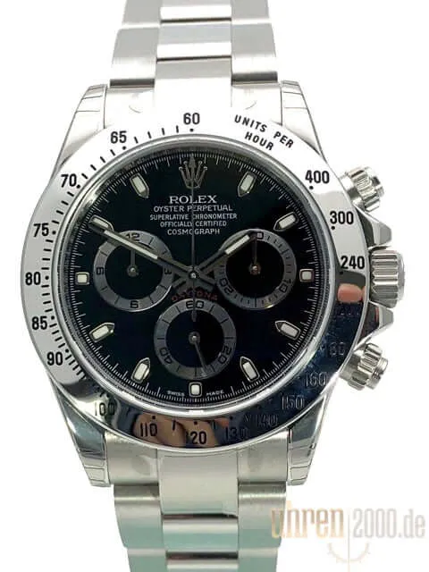 Rolex Daytona Edelstahl 116520 Schwarz verklebt aus 2011 LC100