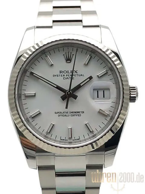 Rolex Oyster Perpetual Date 34 Weiß 115234 aus 2019 LC100