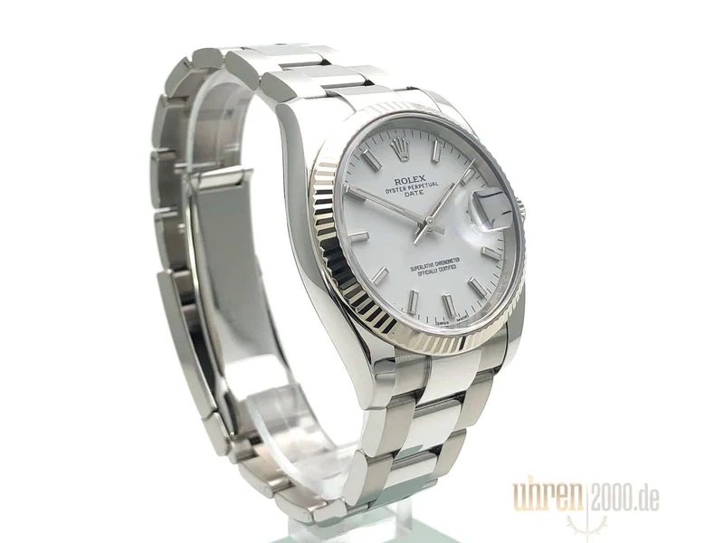 Rolex Oyster Perpetual Date 34 Weiß 115234 aus 2019 LC100